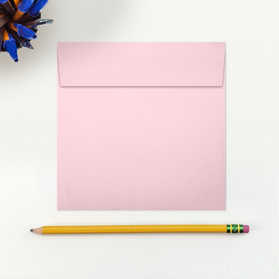 Baby Candy Pink 32lb 5 1/4 x 5 1/4 Square Envelopes with Peel & Seal