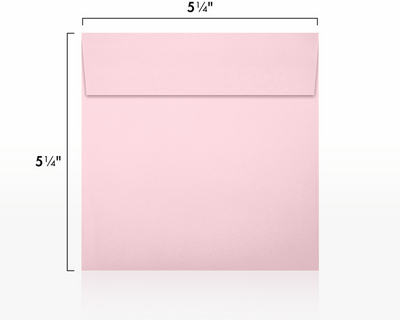 Baby Candy Pink 32lb 5 1/4 x 5 1/4 Square Envelopes with Peel & Seal