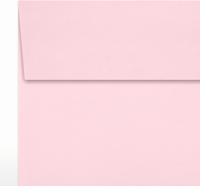 Baby Candy Pink 32lb 5 1/4 x 5 1/4 Square Envelopes with Peel & Seal