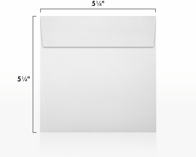 White 28lb 5 1/4 x 5 1/4 Square Envelopes with Peel & Seal