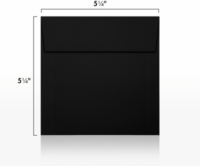 Black Linen 32lb 5 1/4 x 5 1/4 Square Envelopes with Peel & Seal