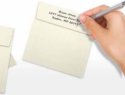 Natural Linen 32lb 5 1/4 x 5 1/4 Square Envelopes with Peel & Seal