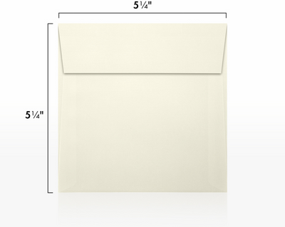 Natural Linen 32lb 5 1/4 x 5 1/4 Square Envelopes with Peel & Seal