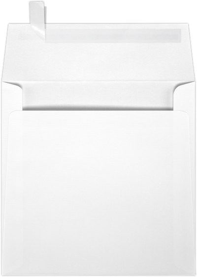 White Linen 32lb 5 1/4 x 5 1/4 Square Envelopes with Peel & Seal
