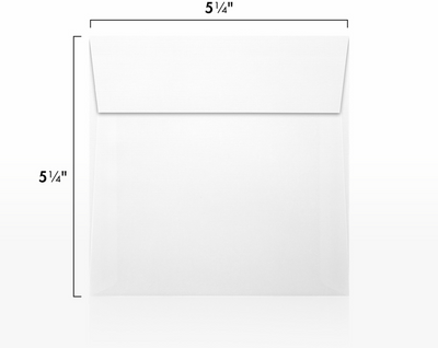 White Linen 32lb 5 1/4 x 5 1/4 Square Envelopes with Peel & Seal