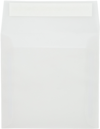 Clear Translucent 30lb 5 1/2 x 5 1/2 Square Envelopes with Peel & Seal