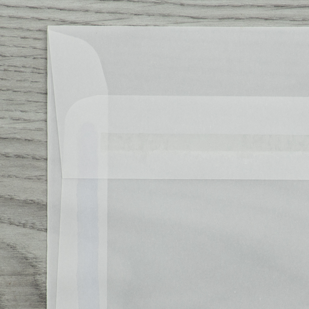 Clear Translucent 30lb 5 1/2 x 5 1/2 Square Envelopes with Peel & Seal