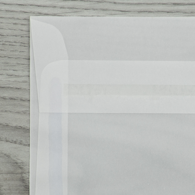 Clear Translucent 30lb 5 1/2 x 5 1/2 Square Envelopes with Peel & Seal