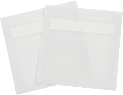 Clear Translucent 30lb 5 1/2 x 5 1/2 Square Envelopes with Peel & Seal