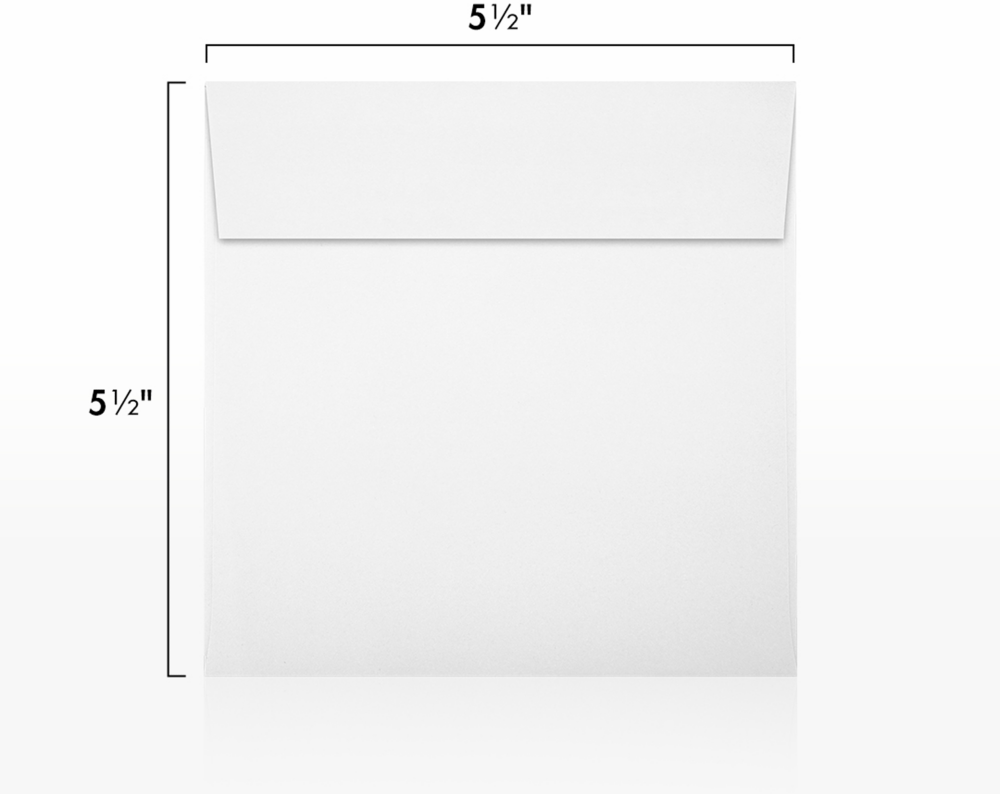 Premium White 32lb 5 1/2 x 5 1/2 Square Envelopes