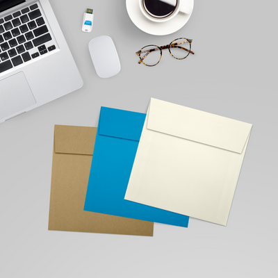 Natural Linen 32lb 5 1/2 x 5 1/2 Square Envelopes with Peel & Seal