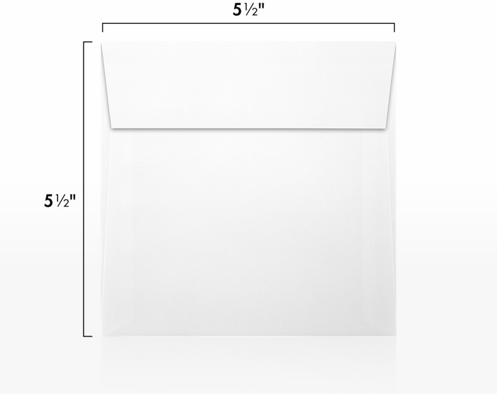 White Linen 32lb 5 1/2 x 5 1/2 Square Envelopes with Peel & Seal