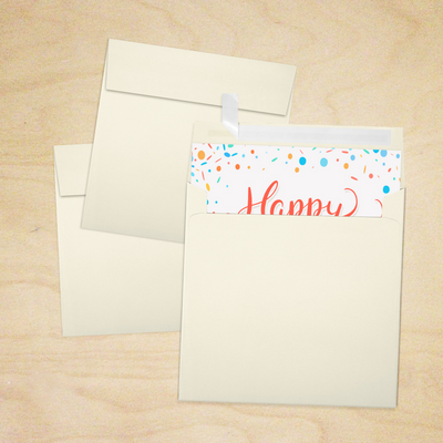 Natural 28lb Cougar 5 3/4 x 5 3/4 Square Premium Envelopes with Peel & Seal