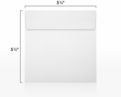 White Recycled 32lb 5 3/4 x 5 3/4 Square Envelopes with Peel & Seal