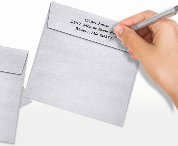 6x6 Square Envelope Silver Metallic - Peel & Seal - Envelopes