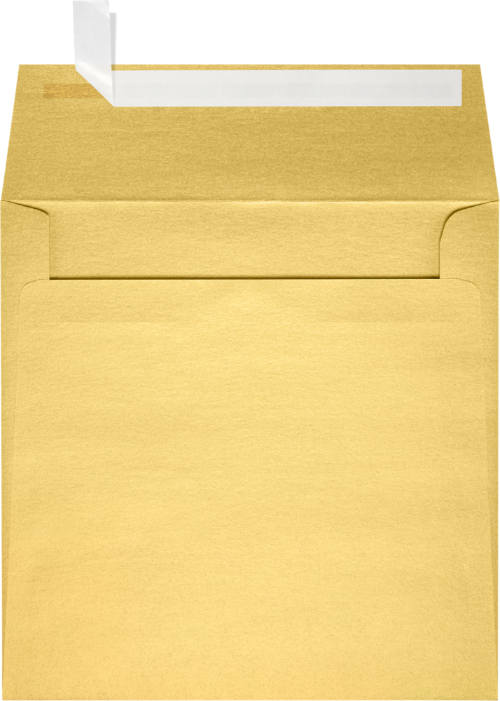 Gold Metallic 32lb 6 x 6 Square Envelopes with Peel & Seal