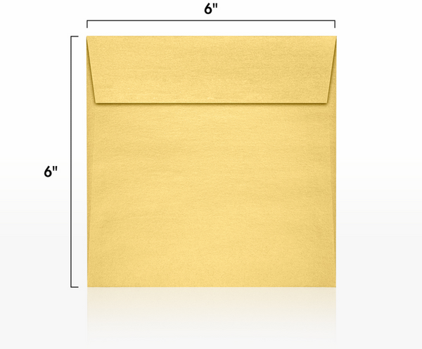 Red Gold Pool 6x6 Gold Metallic Peel & Seal Square Envelope - Envelopes