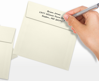 Natural Linen 32lb 6 x 6 Square Envelopes with Peel & Seal