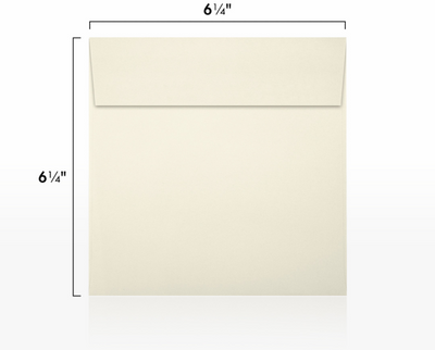 Natural 28lb Cougar 6 1/4 x 6 1/4 Square Premium Envelopes with Peel & Seal
