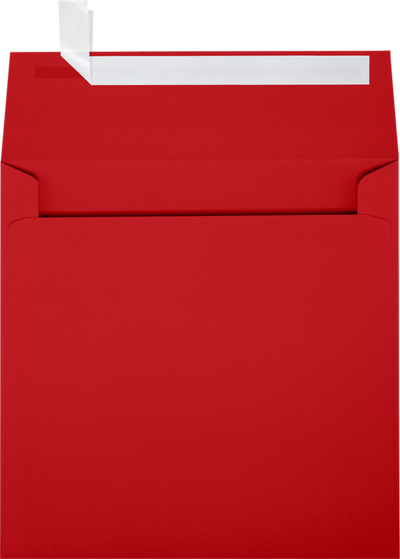 Red 24lb 6 1/4 x 6 1/4 Square Envelopes with Peel & Seal