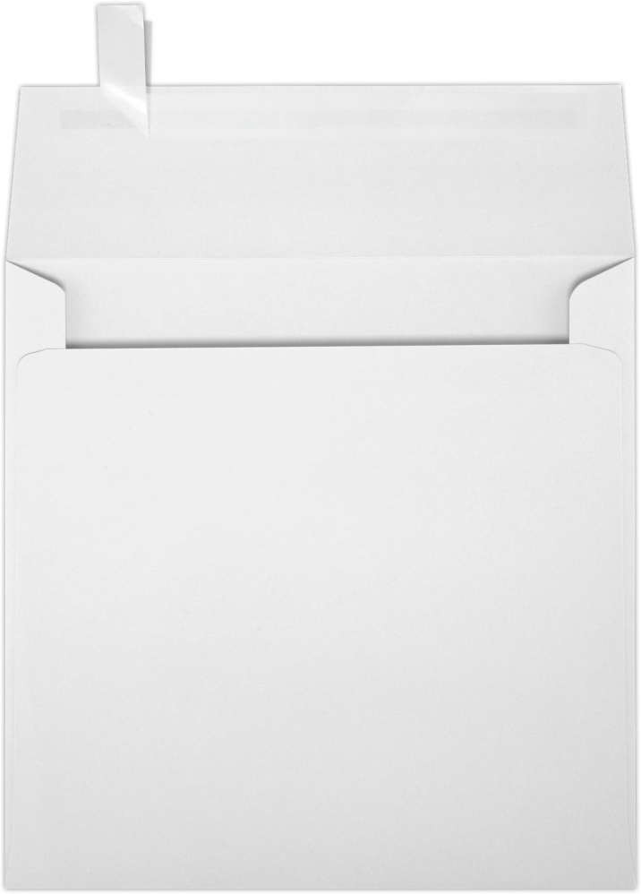 White 28lb 6 1/4 x 6 1/4 Square Envelopes with Peel & Seal