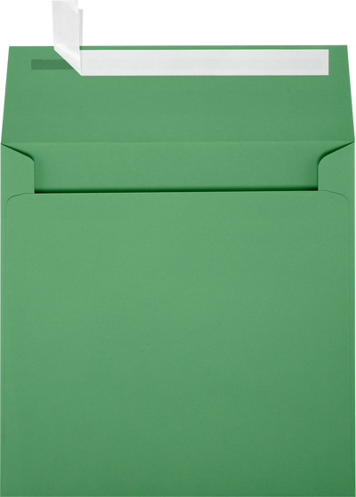 Holiday Green 32lb 6 1/2 x 6 1/2 Square Envelopes with Peel & Seal