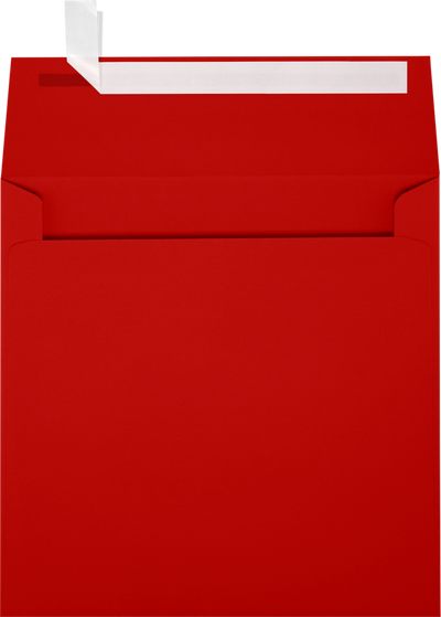 Red 24lb 6 1/2 x 6 1/2 Square Envelopes with Peel & Seal