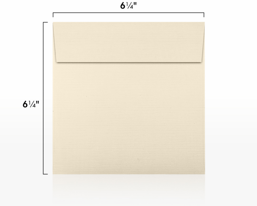 Natural Linen 32lb 6 1/2 x 6 1/2 Square Envelopes with Peel & Seal