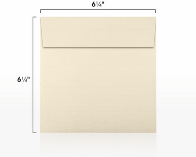 Natural Linen 32lb 6 1/2 x 6 1/2 Square Envelopes with Peel & Seal