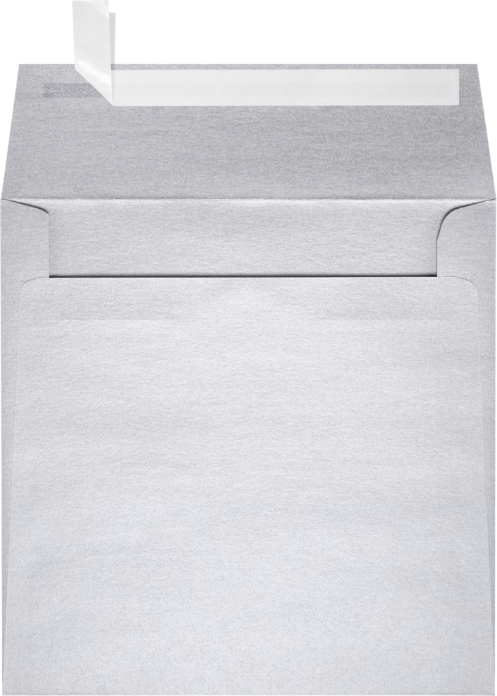 Silver Metallic 32lb 7 x 7 Square Envelopes with Peel & Seal
