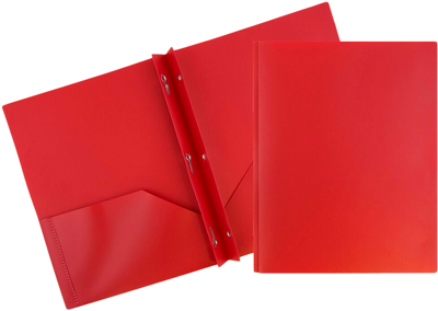 Red 9 x 12 Plastic Pop Folders with Clasp