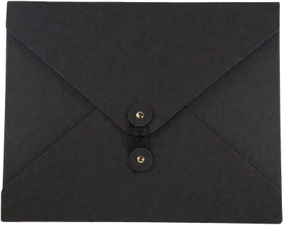 Black Kraft Medium 9 1/2 x 12 x 1/4 Button and String Portfolios