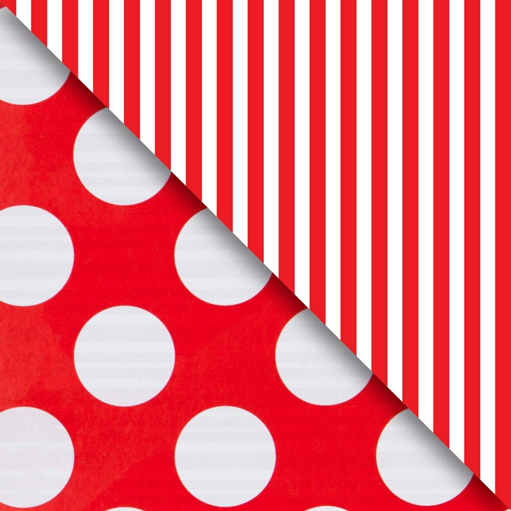Red Dot and Stripe Bulk Wrapping Paper (416 Sq Ft)