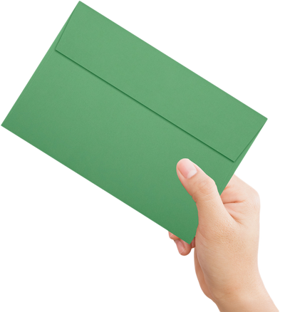 Holiday Green 32lb A9 Invitation Envelopes (5 3/4 x 8 3/4) with Peel & Seal