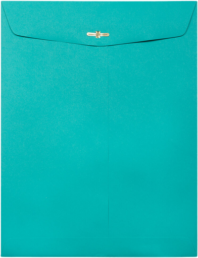 Sea Blue 24lb 9 x 12 Open End Envelopes with Clasp