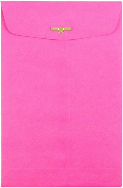 Fuchsia Pink Magenta 24lb 6 x 9 Open End Envelopes with Clasp