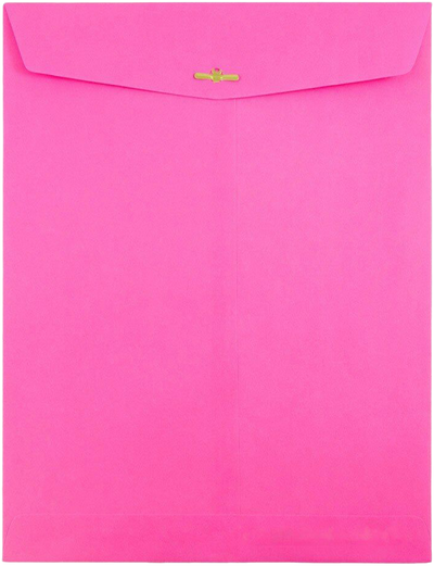 Fuchsia Pink Magenta 24lb 10 x 13 Open End Envelopes with Clasp