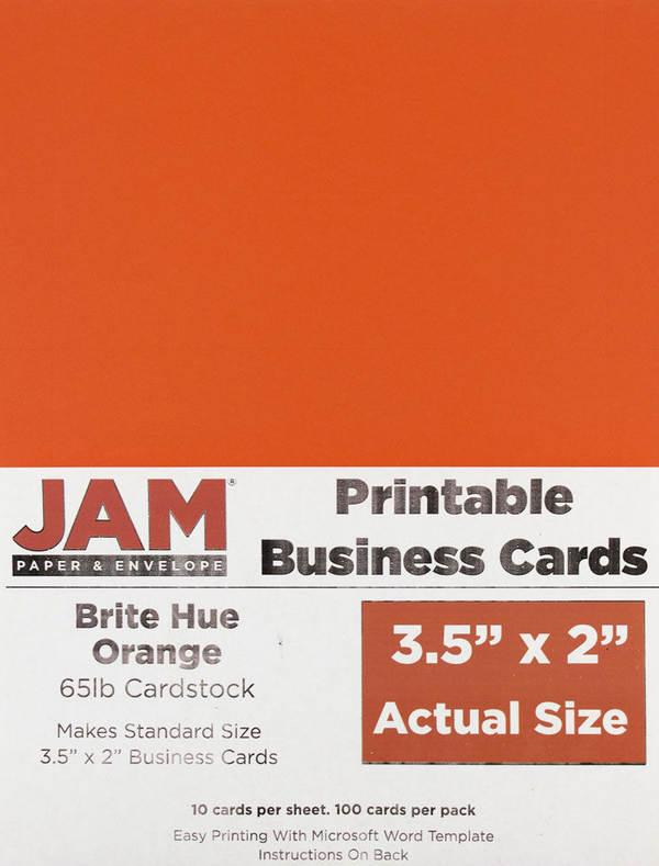 Buy Orange 100 Business Cards - Envelopes
