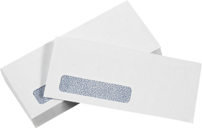 White with Security Tint 24lb #10 Window Laser Safe Envelopes (4 1/8 x 9 1/2)