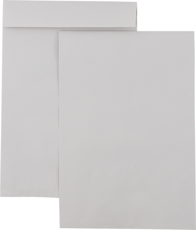 12 1/2 x 18 1/2 Open End Envelopes w/Peel & Seal - Gray Kraft 28lb