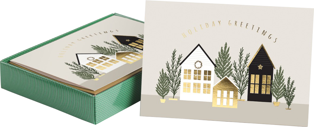 Minimalist Neighborhood Holiday Cards - 16 Pack