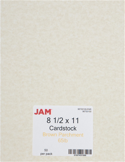 Brown Parchment 65lb 8 1/2 x 11 Cardstock