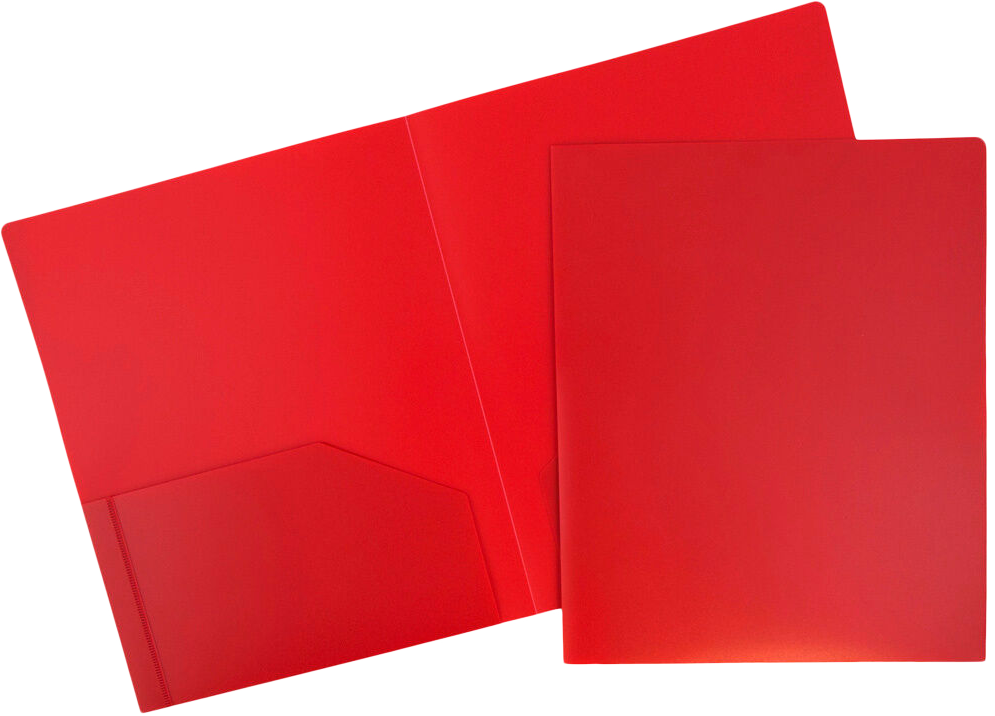 Red 9 x 12 Plastic Heavy Duty Folders