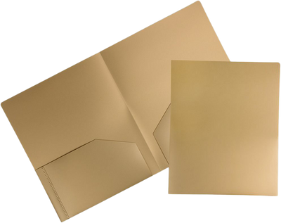 Gold 9 x 12 Plastic Heavy Duty Folders