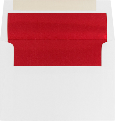 White with Red Foil Lining 24lb A8 Invitation Envelopes (5 1/2 x 8 1/8)