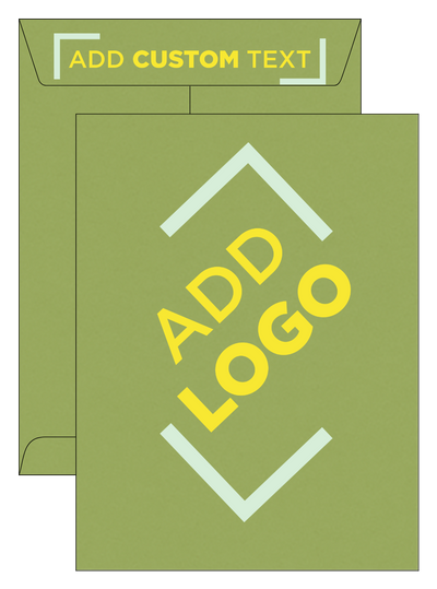 Olive Green 28lb 9 x 12 Open End Envelopes with Peel & Seal