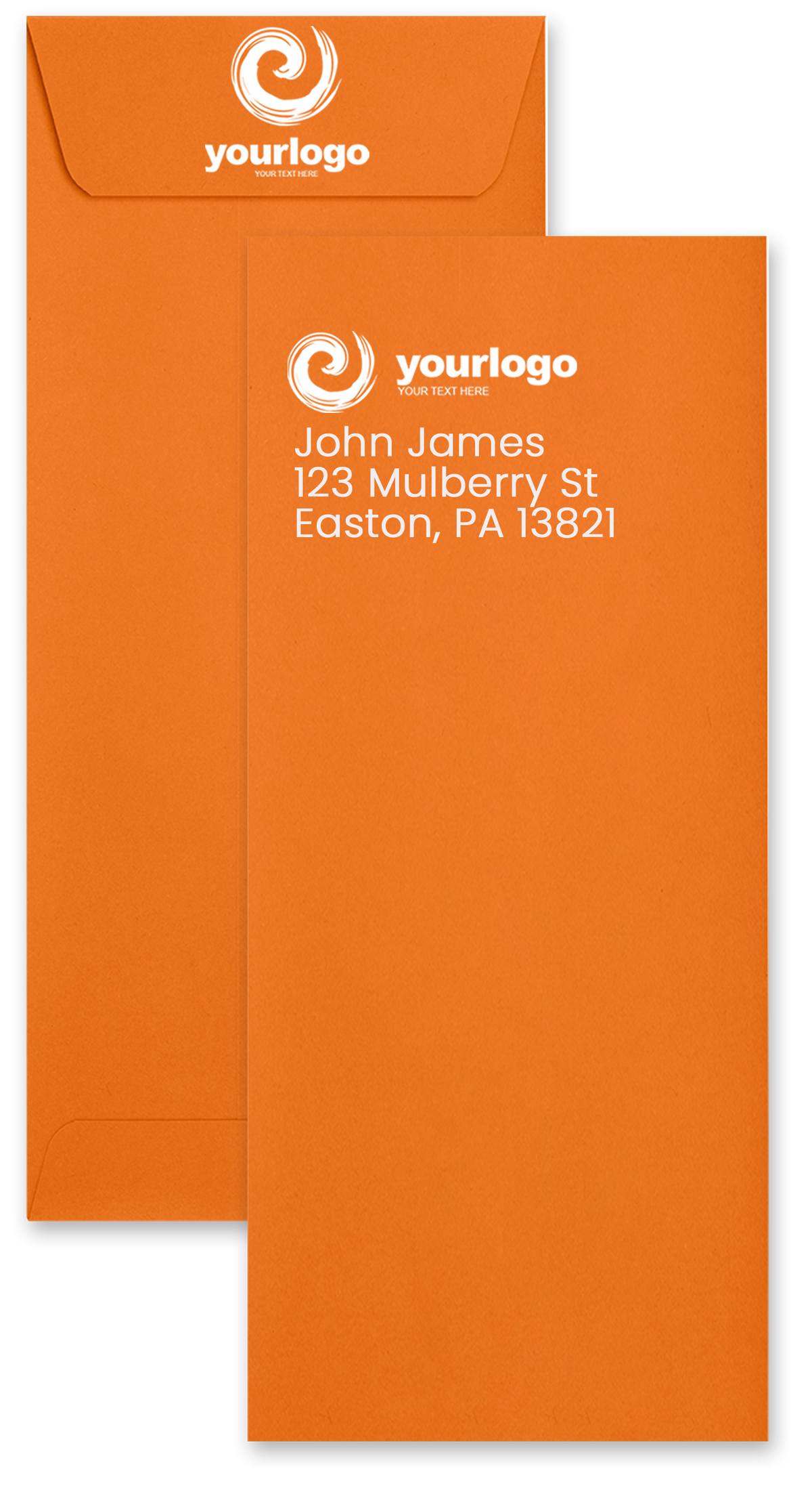 Mandarin Orange 32lb #10 Policy Envelopes (4 1/8 x 9 1/2) with Peel & Seal