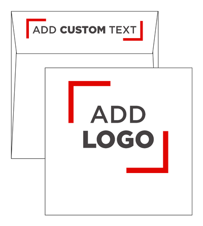 White with Red Foil Lining 24lb 6 1/2 x 6 1/2 Square Envelopes with Peel & Seal