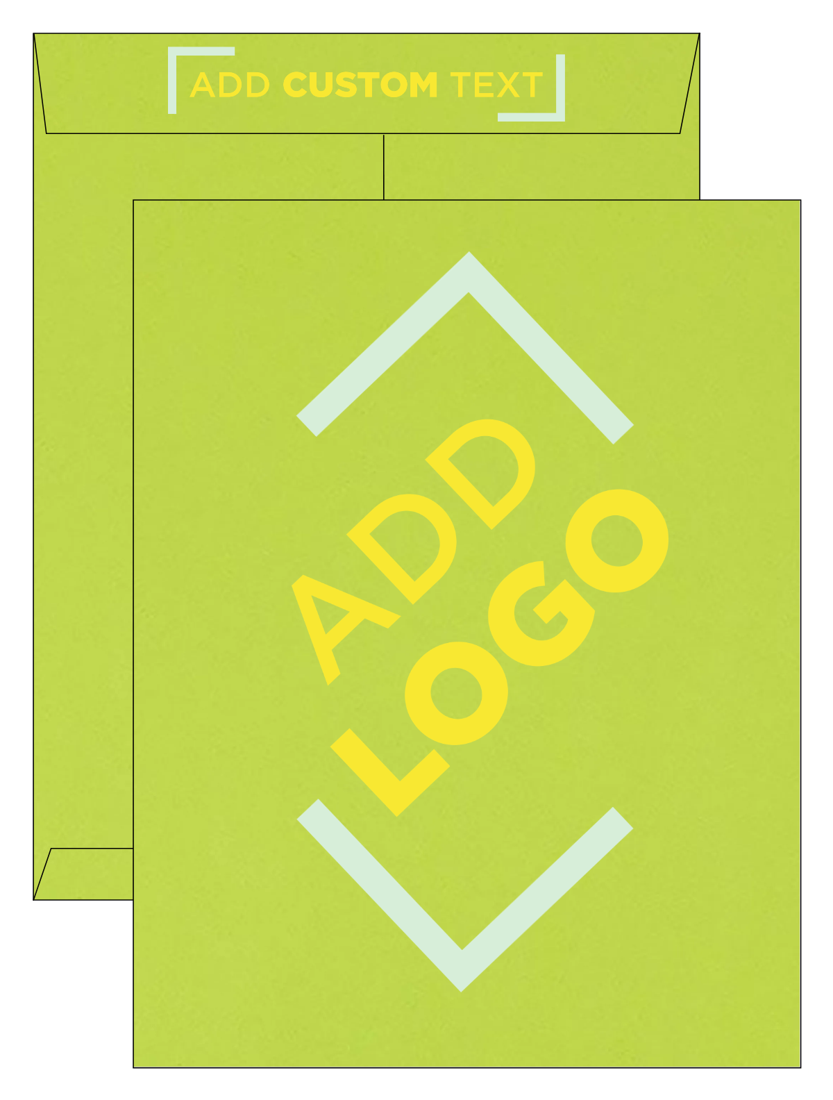 Lime Green 32lb 10 x 13 Open End Envelopes with Peel & Seal
