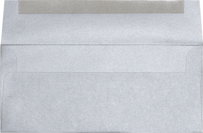 #10 Square Flap Envelopes (4 1/8 x 9 1/2) - Silver Metallic 32lb
